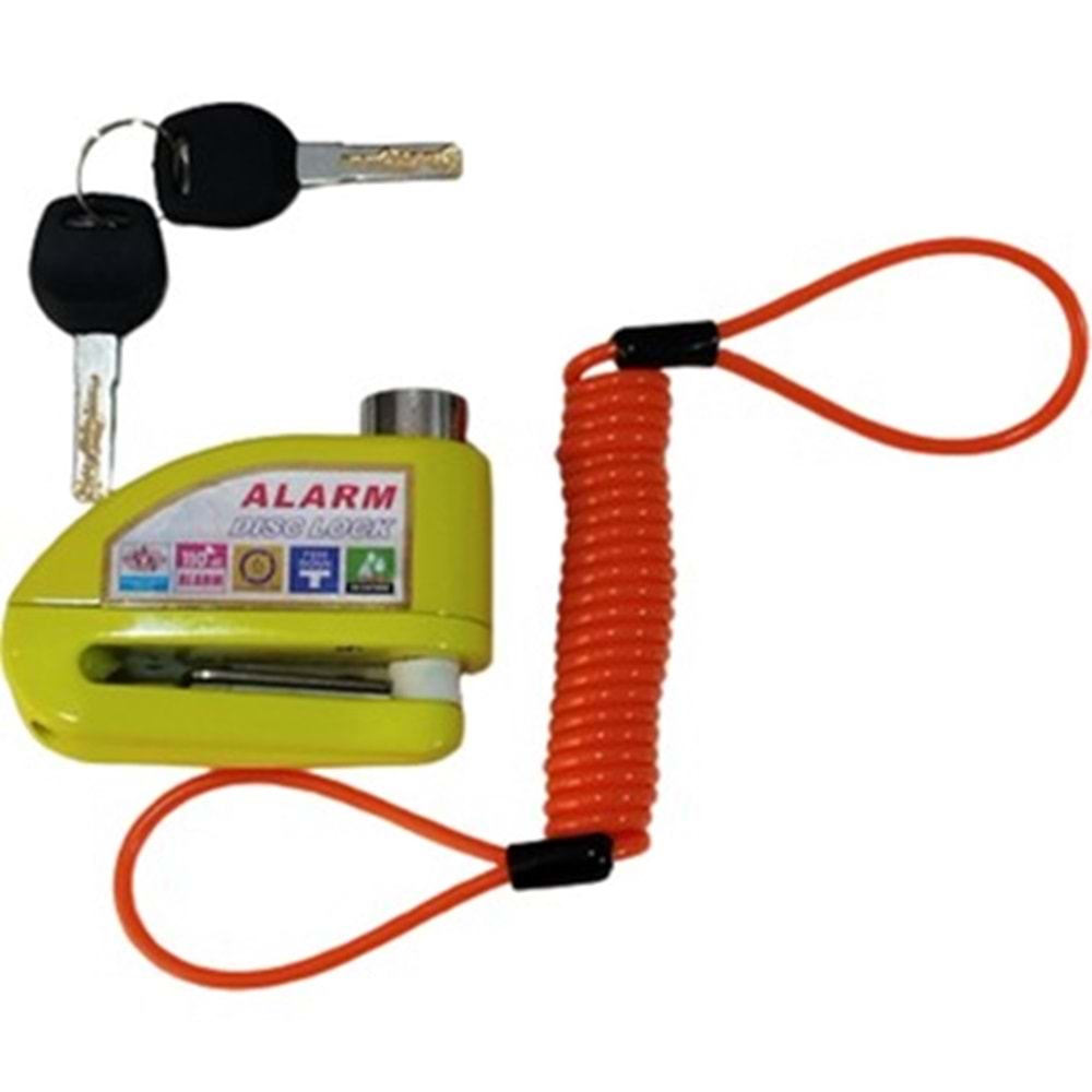 Motosiklet Alarmli Hatirlatma Kablolu Disk Kilidi