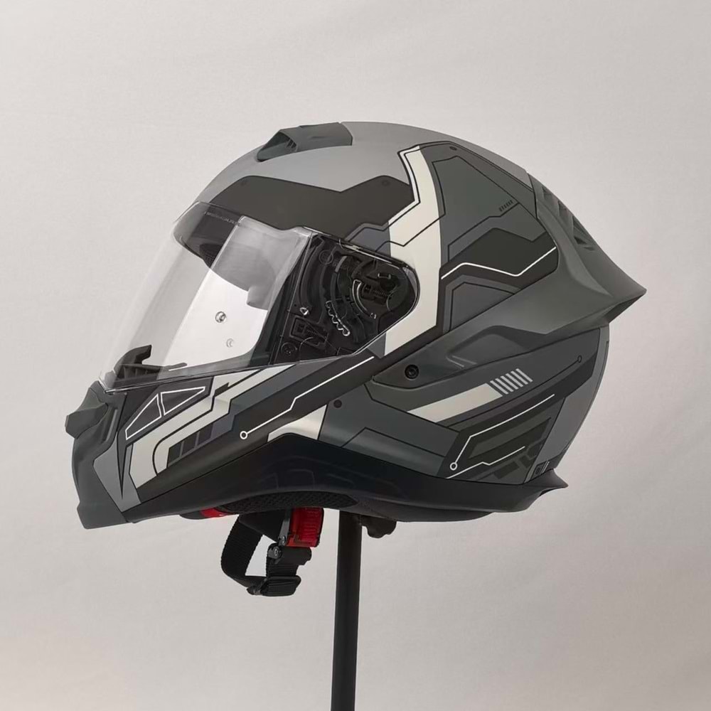 3X KASK RESİMLİ GRİ -XL-