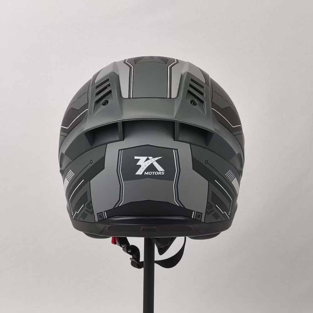 3X KASK RESİMLİ GRİ -XL-