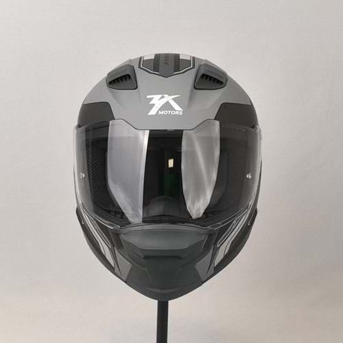3X KASK RESİMLİ GRİ -XL-