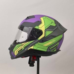 3X KASK RESİMLİ MOR -S-