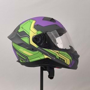 3X KASK RESİMLİ MOR -S-