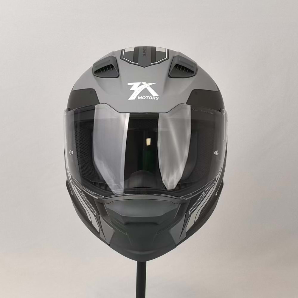 3X KASK RESİMLİ GRİ -XL-