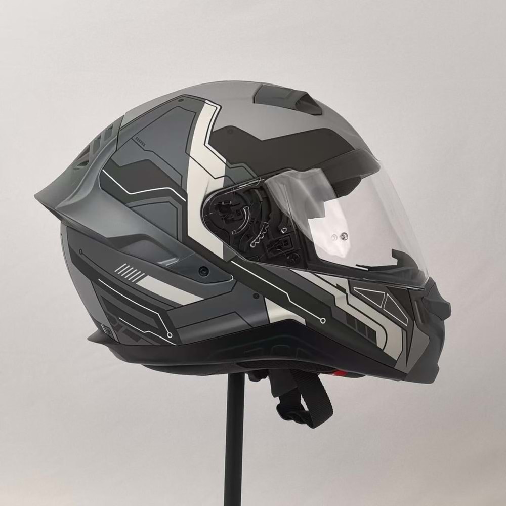 3X KASK RESİMLİ GRİ -XL-